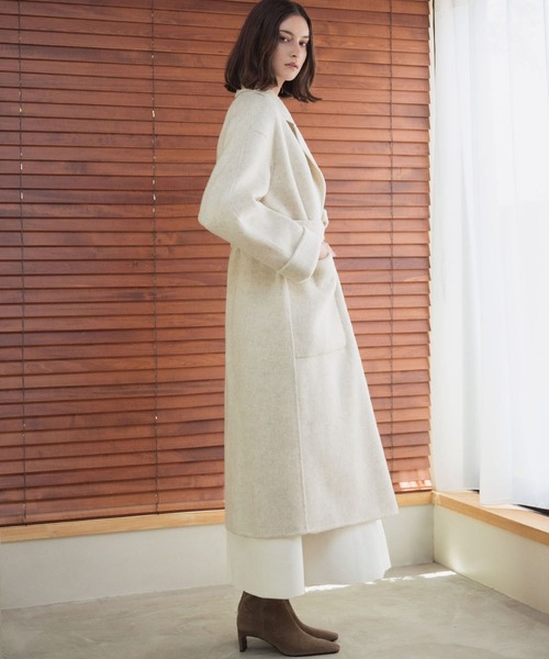 セール】【2025AW】【ウール70％】 ロングコート ウールコート ガウン