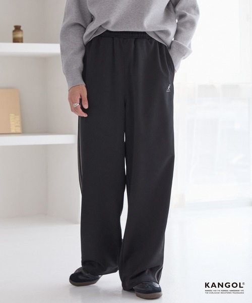 KANGOL（カンゴール）の「KANGOL/カンゴール 別注 ロゴ ワンポイント刺繍 サイドラインワイドトラックパンツ【セットアップ対応】（その他パンツ・メンズ・オフホワイト/チャコールグレー/ブラック/ブラウン・S/M/L）」の16枚目の写真