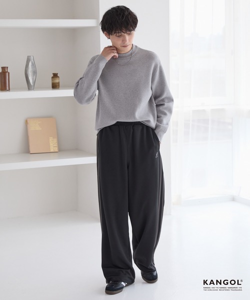 KANGOL（カンゴール）の「KANGOL/カンゴール 別注 ロゴ ワンポイント刺繍 サイドラインワイドトラックパンツ【セットアップ対応】（その他パンツ・メンズ・オフホワイト/チャコールグレー/ブラック/ブラウン・S/M/L）」の18枚目の写真