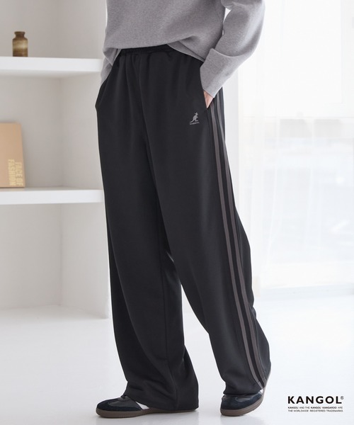 KANGOL（カンゴール）の「KANGOL/カンゴール 別注 ロゴ ワンポイント刺繍 サイドラインワイドトラックパンツ【セットアップ対応】（その他パンツ・メンズ・オフホワイト/チャコールグレー/ブラック/ブラウン・S/M/L）」の19枚目の写真