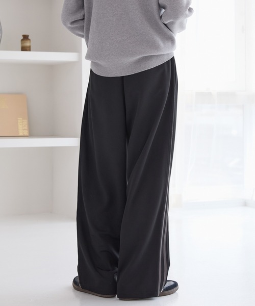 KANGOL（カンゴール）の「KANGOL/カンゴール 別注 ロゴ ワンポイント刺繍 サイドラインワイドトラックパンツ【セットアップ対応】（その他パンツ・メンズ・オフホワイト/チャコールグレー/ブラック/ブラウン・S/M/L）」の22枚目の写真