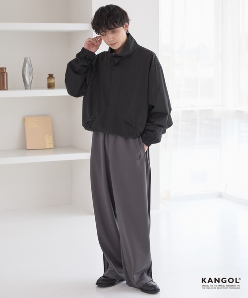 KANGOL（カンゴール）の「KANGOL/カンゴール 別注 ロゴ ワンポイント刺繍 サイドラインワイドトラックパンツ【セットアップ対応】（その他パンツ・メンズ・オフホワイト/チャコールグレー/ブラック/ブラウン・S/M/L）」の13枚目の写真