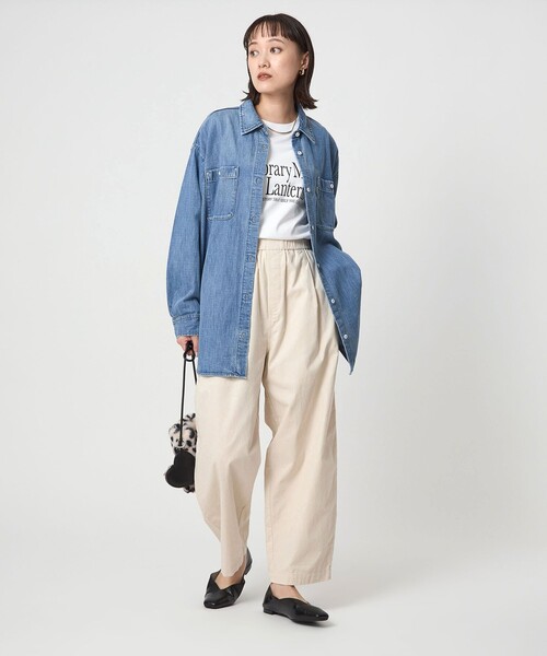 green label relaxing(グリーンレーベルリラクシング)の「ライトコール カーブ パンツ オフホワイト(その他パンツ・レディース・オフホワイト・38/36)」の3枚目の写真