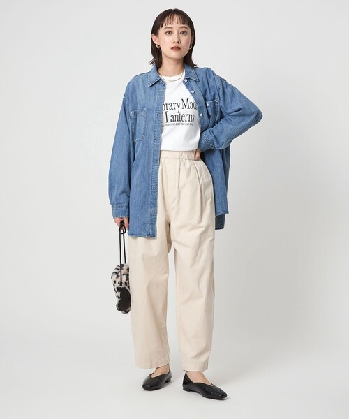 green label relaxing(グリーンレーベルリラクシング)の「ライトコール カーブ パンツ オフホワイト(その他パンツ・レディース・オフホワイト・38/36)」の4枚目の写真