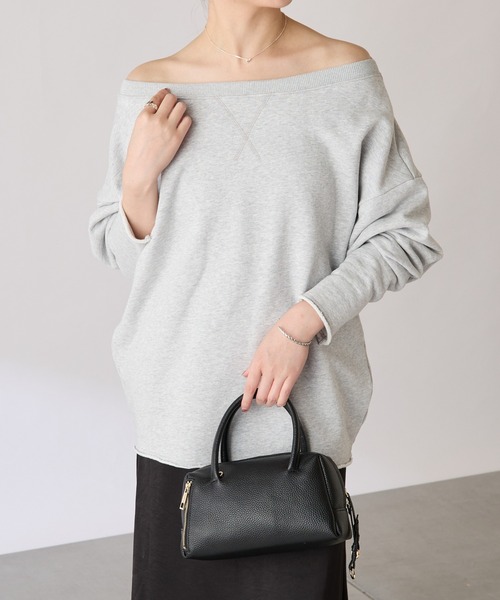 COLLAGE GALLARDAGALANTE（コラージュガリャルダガランテ）の「ルーズスウェット（スウェット・レディース・グレー/レモンイエロー・FREE）」の2枚目の写真