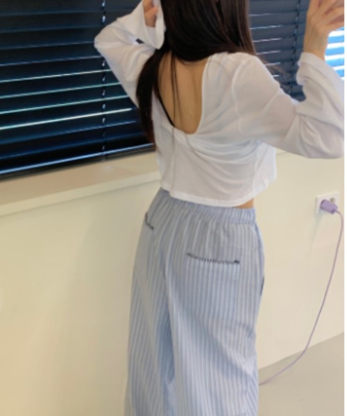 FREE STYLISTS（フリー スタイリスト）の「YUGA_YGMC Striped drawstring wide-length pants（その他パンツ・レディース・ライトブルー/ダークブルー/ライトグレー・FREE）」の17枚目の写真