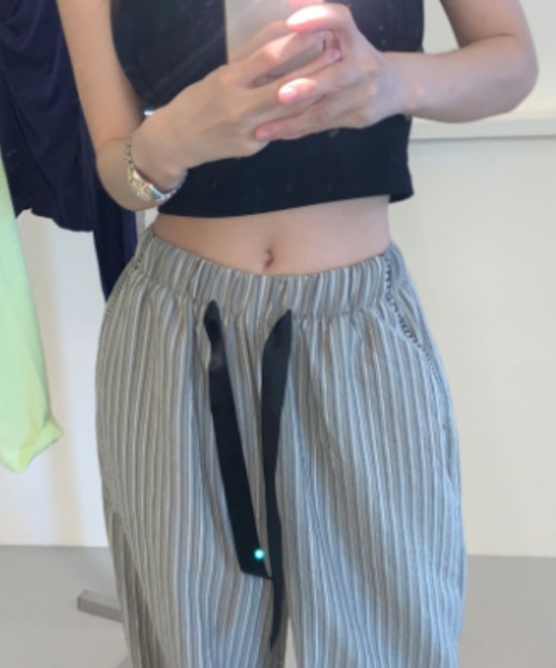 FREE STYLISTS（フリー スタイリスト）の「YUGA_YGMC Striped drawstring wide-length pants（その他パンツ・レディース・ライトブルー/ダークブルー/ライトグレー・FREE）」の21枚目の写真