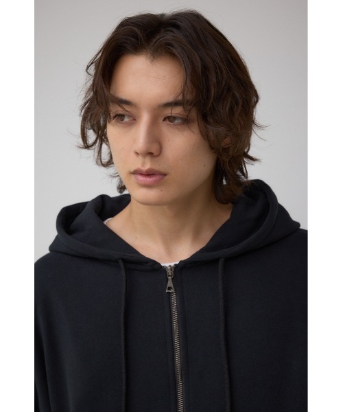 AZUL by moussy（アズールバイマウジー）の「ワイドシルエットZIPUPフーディー（パーカー・メンズ・ライトブラック/グリーン系その他2/ブラック・MEDIUM/LARGE）」の4枚目の写真