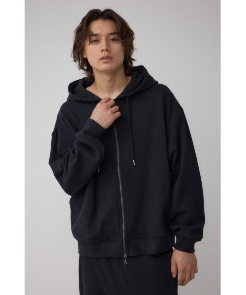 AZUL by moussy（アズールバイマウジー）の「ワイドシルエットZIPUPフーディー（パーカー・メンズ・ライトブラック/グリーン系その他2/ブラック・MEDIUM/LARGE）」の5枚目の写真