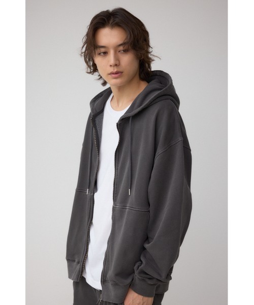 AZUL by moussy（アズールバイマウジー）の「ワイドシルエットZIPUPフーディー（パーカー・メンズ・ライトブラック/グリーン系その他2/ブラック・MEDIUM/LARGE）」の19枚目の写真
