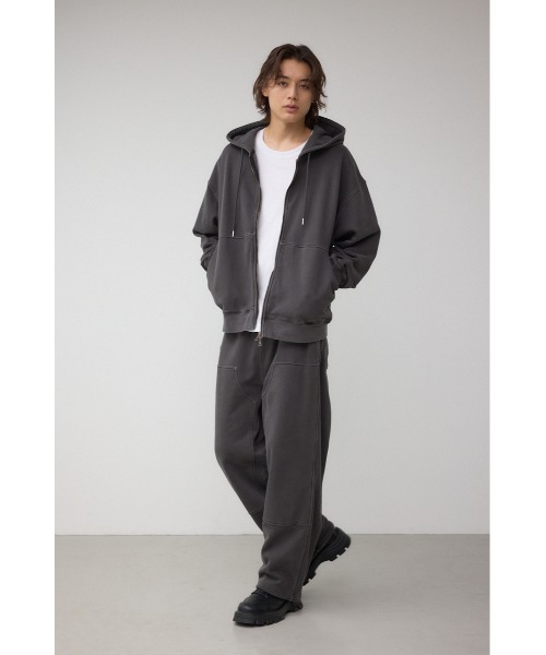 AZUL by moussy（アズールバイマウジー）の「ワイドシルエットZIPUPフーディー（パーカー・メンズ・ライトブラック/グリーン系その他2/ブラック・MEDIUM/LARGE）」の20枚目の写真