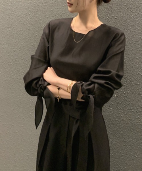 セール】YUGA_YGMC Ribbon cuff blouse（シャツ/ブラウス