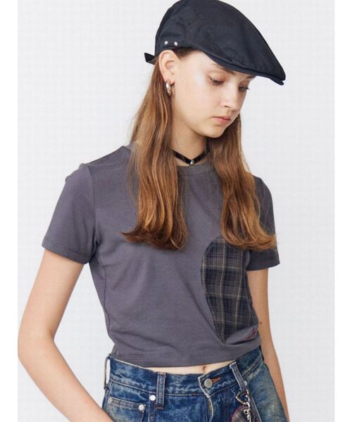 EMODA（エモダ）の「ハートカットパターンTシャツ（Tシャツ/カットソー・レディース・ホワイト/ブラック/グレー・FREE）」の5枚目の写真