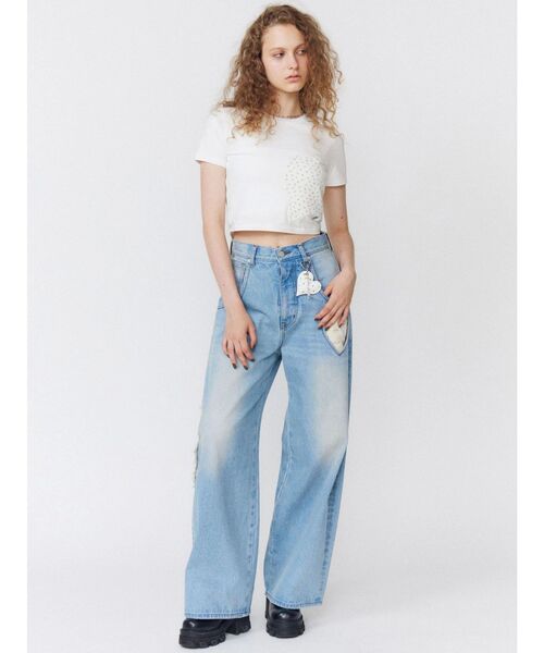 EMODA（エモダ）の「ハートカットパターンTシャツ（Tシャツ/カットソー・レディース・ホワイト/ブラック/グレー・FREE）」の13枚目の写真