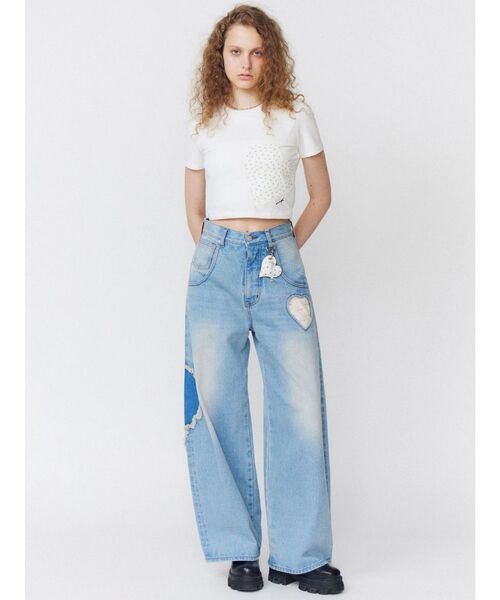 EMODA（エモダ）の「ハートカットパターンTシャツ（Tシャツ/カットソー・レディース・ホワイト/ブラック/グレー・FREE）」の14枚目の写真