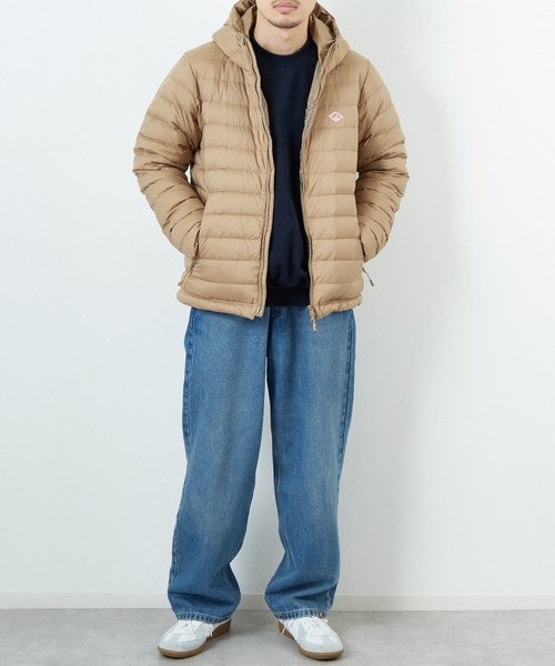 【最終お値下げ】【美品】ダントン コットンリネンダンプ ミドルコート DANTON/ダントン] ミドルダウンフードジャケット（ダウン