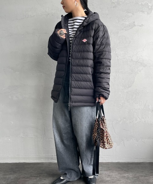 DANTON（ダントン）の「[DANTON/ダントン] ミドルダウンフードジャケット（ダウンジャケット/コート・レディース・ブラック/ベージュ/グレー・S/M/L/XL）」の12枚目の写真