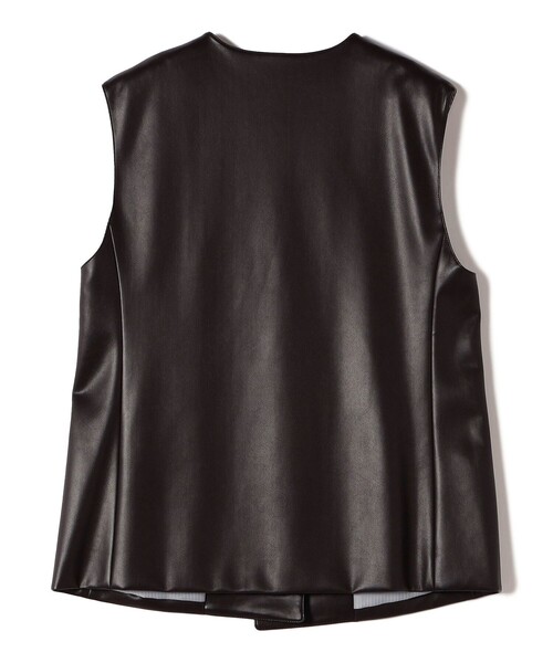 セール】SHIPS Primary Navy Label:〈手洗い可能〉合皮 ジレ（ベスト