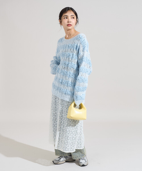 セール】スラブ風 ケーブルニットプルオーバー（ニット/セーター