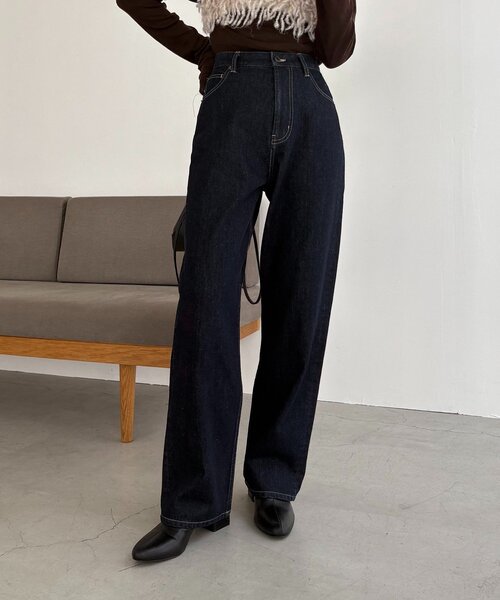 CAPRICIEUX LE'MAGE 13ozハイウエストストレートデニム 13ozハイウエストストレートデニム（デニムパンツ）｜CAPRICIEUX LE