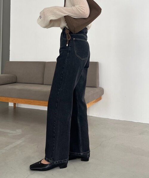 CAPRICIEUX LE'MAGE 13ozハイウエストストレートデニム 13ozハイウエストストレートデニム（デニムパンツ）｜CAPRICIEUX LE