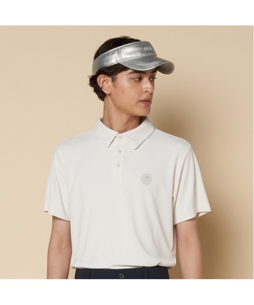 VIVA HEART(ビバハート)の「【VIVA HEART/GOLF】ハートアイ グリッタープリントポロ(ポロシャツ・メンズ・ブラック/オフホワイト・48/46)」の4枚目の写真