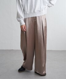 サテンタックワイドパンツ