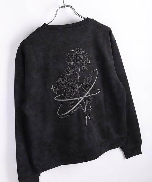 WESTSEA(ウエストシー)の「星 × 薔薇刺繍 長袖トレーナー(スウェット・メンズ・ブラック/ワイン/ブラウン・L/M)」の6枚目の写真