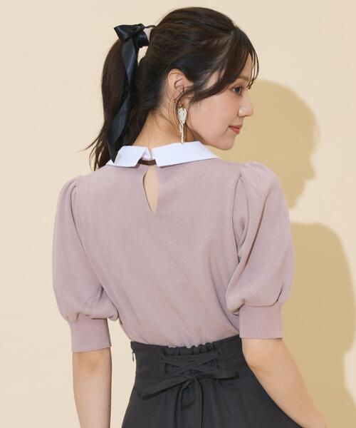 WILLSELECTION(ウィルセレクション)の「レースラッフルプルオーバー(ニット/セーター・レディース・ブラック/チャコールグレー/ピンク・FREE)」の7枚目の写真