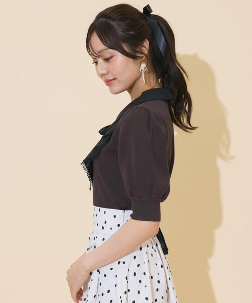 WILLSELECTION(ウィルセレクション)の「レースラッフルプルオーバー(ニット/セーター・レディース・ブラック/チャコールグレー/ピンク・FREE)」の19枚目の写真