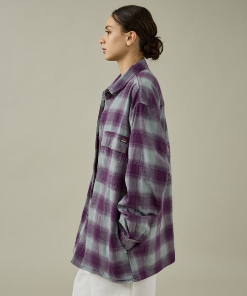 NANGA（ナンガ）の「【NANGA/ナンガ】OMBRE CHECK W PX BOX SHIRT/ワークシャツ/ユニセックス【WEB限定】（シャツ/ブラウス・メンズ・パープル系その他/ブラック系その他・XL/L/M）」の12枚目の写真
