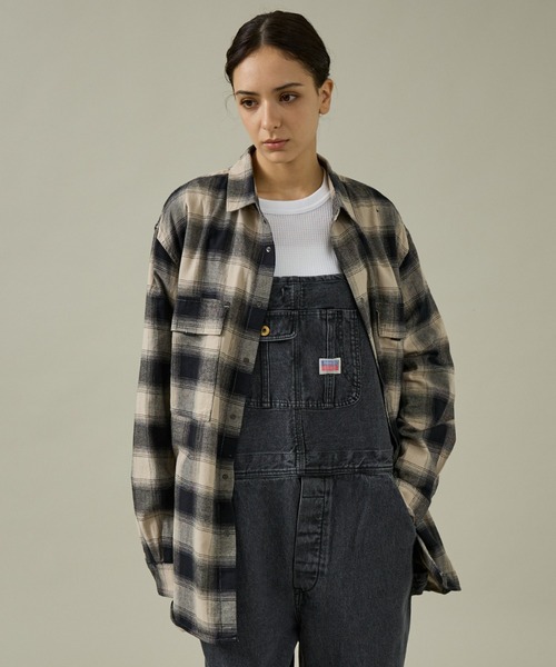 NANGA（ナンガ）の「【NANGA/ナンガ】OMBRE CHECK W PX BOX SHIRT/ワークシャツ/ユニセックス【WEB限定】（シャツ/ブラウス・メンズ・パープル系その他/ブラック系その他・XL/L/M）」の7枚目の写真