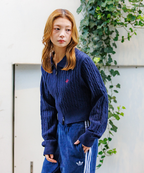 Rouge vif la cle（ルージュヴィフラクレ）の「【BEVERY HILLS P.C/ビバリーヒルズポロクラブ】ケーブル編ポロカーディガン/トップス/ケーブル編み/カーディガン【WEB限定】（ニット/セーター・レディース・オフホワイト/レッド/ネイビー・フリー）」の10枚目の写真