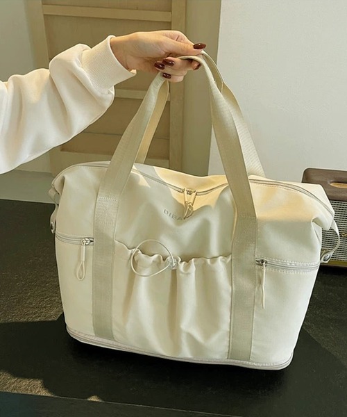 shopnikoniko(ショップニコニコ)の「ボストンバッグ 旅行 軽量 1段階拡張 ギャザー トラベルバッグ 大容量 一泊 ボストン キャリーオン(ボストンバッグ・レディース・グレー/ブラック/ブラウン/ホワイト・フリー)」の10枚目の写真