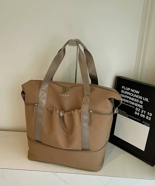shopnikoniko(ショップニコニコ)の「ボストンバッグ 旅行 軽量 1段階拡張 ギャザー トラベルバッグ 大容量 一泊 ボストン キャリーオン(ボストンバッグ・レディース・グレー/ブラック/ブラウン/ホワイト・フリー)」の19枚目の写真