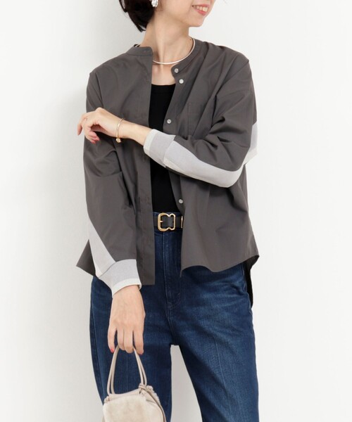 MICO COULIER（ミコクリエ）の「TC起毛バックヨークテープブラウス（シャツ/ブラウス・レディース・オフホワイト/ホワイト系その他/ライトブルー/ブラウン系その他/チャコールグレー・38）」の3枚目の写真