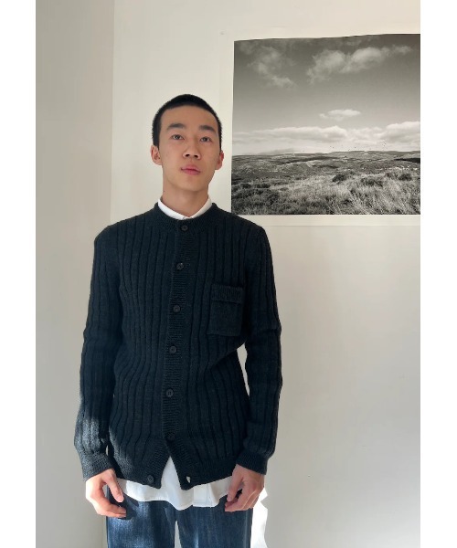 SHRINKED RIB CARDIGAN/MELANGE DRY WOOL（カーディガン/ボレロ
