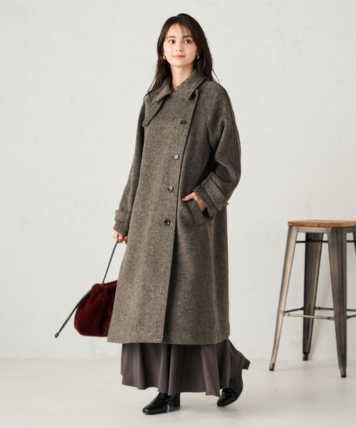 a.v.v（アーヴェヴェ）の「【2WAY】テーラードロングコート（チェスターコート・レディース・ブラウン系その他/グレー・36/38/40/34/42）」の6枚目の写真