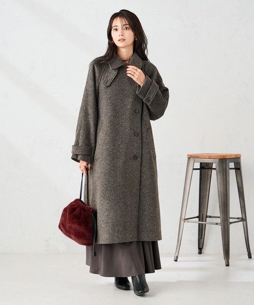 a.v.v（アーヴェヴェ）の「【2WAY】テーラードロングコート（チェスターコート・レディース・ブラウン系その他/グレー・36/38/40/34/42）」の7枚目の写真