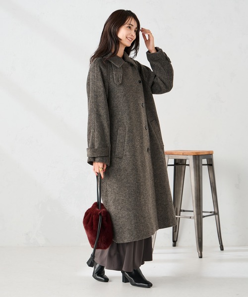a.v.v（アーヴェヴェ）の「【2WAY】テーラードロングコート（チェスターコート・レディース・ブラウン系その他/グレー・36/38/40/34/42）」の8枚目の写真