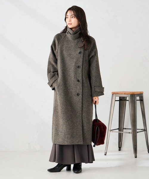 a.v.v（アーヴェヴェ）の「【2WAY】テーラードロングコート（チェスターコート・レディース・ブラウン系その他/グレー・36/38/40/34/42）」の12枚目の写真