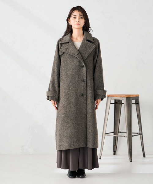 a.v.v（アーヴェヴェ）の「【2WAY】テーラードロングコート（チェスターコート・レディース・ブラウン系その他/グレー・36/38/40/34/42）」の17枚目の写真