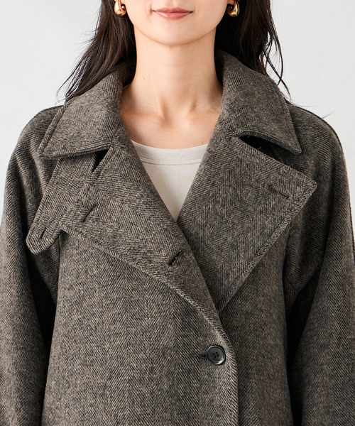 a.v.v（アーヴェヴェ）の「【2WAY】テーラードロングコート（チェスターコート・レディース・ブラウン系その他/グレー・36/38/40/34/42）」の22枚目の写真
