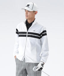 美品　New Balance GOLFバイカラーフルジップマウンテンブルゾン ニューバランスゴルフ NB バイカラーフルジップロゴブルゾン