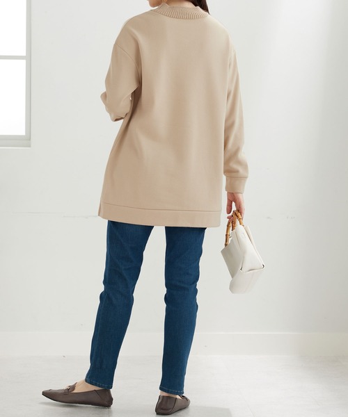 BELLUNA PLUS(ベルーナ)の「裏起毛素材ニット切替チュニック(チュニック・レディース・ベージュ/ネイビー/オレンジ・X-LARGE/MEDIUM/LARGE)」の18枚目の写真