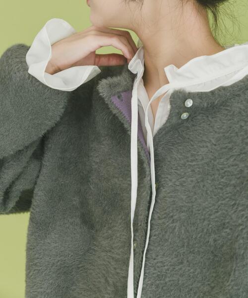 ITEMS URBANRESEARCH（アイテムズ アーバンリサーチ）の「ダブルフェイスニットカーディガン（カーディガン/ボレロ・レディース・ライトブルー/チャコールグレー/ベージュ/ブラウン/グレー系その他/ブルー系その他/ベージュ系その他・FREE）」の14枚目の写真