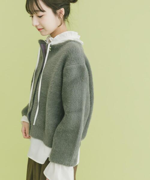 ITEMS URBANRESEARCH（アイテムズ アーバンリサーチ）の「ダブルフェイスニットカーディガン（カーディガン/ボレロ・レディース・ライトブルー/チャコールグレー/ベージュ/ブラウン/グレー系その他/ブルー系その他/ベージュ系その他・FREE）」の16枚目の写真