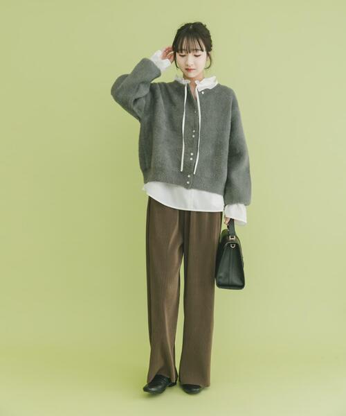 ITEMS URBANRESEARCH（アイテムズ アーバンリサーチ）の「ダブルフェイスニットカーディガン（カーディガン/ボレロ・レディース・ライトブルー/チャコールグレー/ベージュ/ブラウン/グレー系その他/ブルー系その他/ベージュ系その他・FREE）」の19枚目の写真