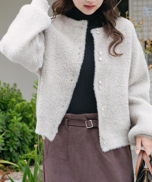 ITEMS URBANRESEARCH（アイテムズ アーバンリサーチ）の「ダブルフェイスニットカーディガン（カーディガン/ボレロ・レディース・ライトブルー/チャコールグレー/ベージュ/ブラウン/グレー系その他/ブルー系その他/ベージュ系その他・FREE）」の22枚目の写真