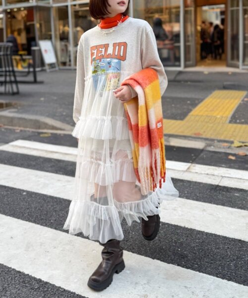 スウェットドッキングワンピース（ワンピース）｜w closet（ダブル